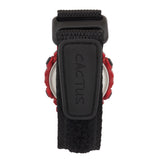 CACTUS Watch Robust Digital with Velcro Band - black and red