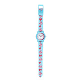 CACTUS Time Teacher Watch - Blue Flowers and Hearts