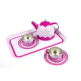Pink Polka Dot Tin Tea Set