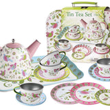 Bird Tin Tea Set in Suitcase