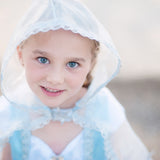Blue & Silver Snow Queen  Hooded Cape size 3-4 - Great Pretenders