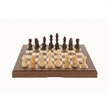 Chess Set Folding Walnut Inlaid 12inch/30cm - Dal Rossi