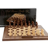 Chess Set Folding Walnut Inlaid 16" 40cm - Dal Rossi