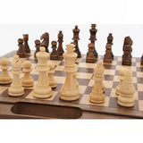 Chess Set Folding Walnut Inlaid 16" 40cm - Dal Rossi
