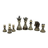 Antique Regal Chess Copper & Silver Pieces 90mm