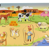 2 in1 Australian Farm Animal Wooden Peg Puzzle - Koala Dream