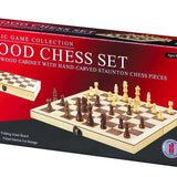 Chess 15" inlaid wood folding staunton chess pieces
