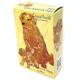 3D Golden Retriever and Puppy - Crystal Puzzle