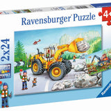 Diggers at Work Puzzle 2x24pc - Ravensburger